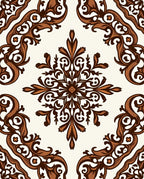 Brown Traditional Floral Medallion Design Rug