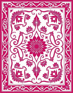 Traditional Pink Floral Ornamental Pattern Rug