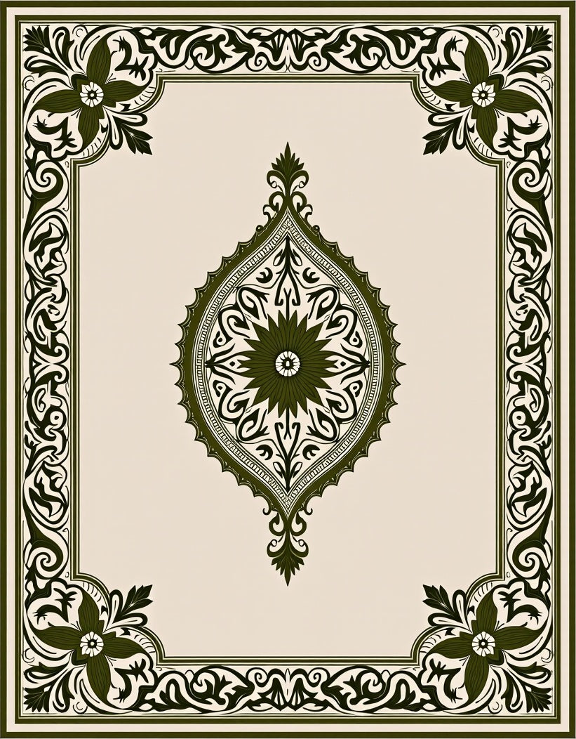 Ornate Floral Mandala Pattern Rug