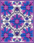 Vibrant Floral Patterned Swirl Design Rug