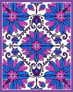 Vibrant Floral Patterned Swirl Design Rug