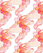 Organic Pink Orange Cloud Pattern Rug