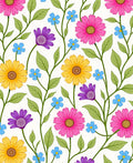 Colorful Floral Vine Pattern Rug