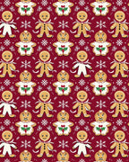 Festive Gingerbread Snowflakes Christmas Rug