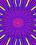 Vibrant Psychedelic Radiant Pattern Rug