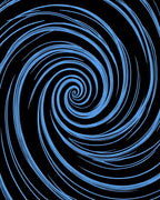 Sky Blue Swirling Concentric Lines Rug