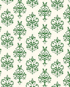 Emerald Green Ornate Damask Rug