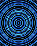 Concentric Blue Circles Pattern Rug