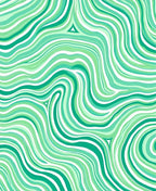 Green Swirl Abstract Pattern Rug