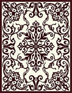 Regal Floral Symmetry Scrollwork Pattern Rug