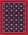 Floral Red Green Blue Geometric Pattern Rug