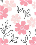 Pink Floral Vine Pattern Rug