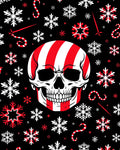 Stripped Skull with Red Snowflakes Rug