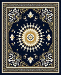 Art Deco Sun Floral Motif Rug