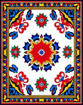 Vibrant Floral Starburst Patterned Rug