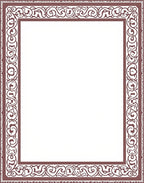 Ornate Burgundy Scroll Border Design Rug