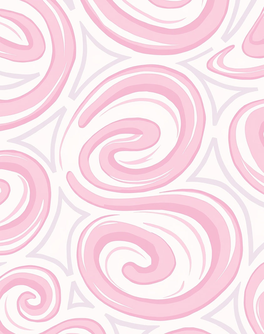 Soft Pink Swirl Pattern Rug