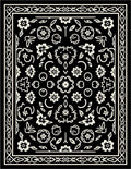 Elegant Black Floral Symmetry Rug