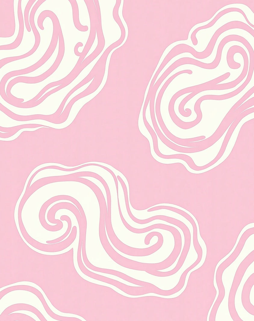 Soft Pink Swirl Pattern Design Rug