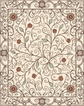 Vine and Rose Scrollwork Pattern Rug