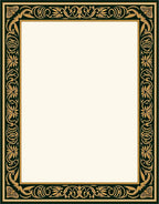 Elegant Gold and Green Floral Border Rug
