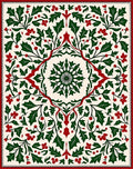 Victorian Holly Berry Botanical Mandala Rug