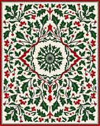 Victorian Holly Berry Botanical Mandala Rug