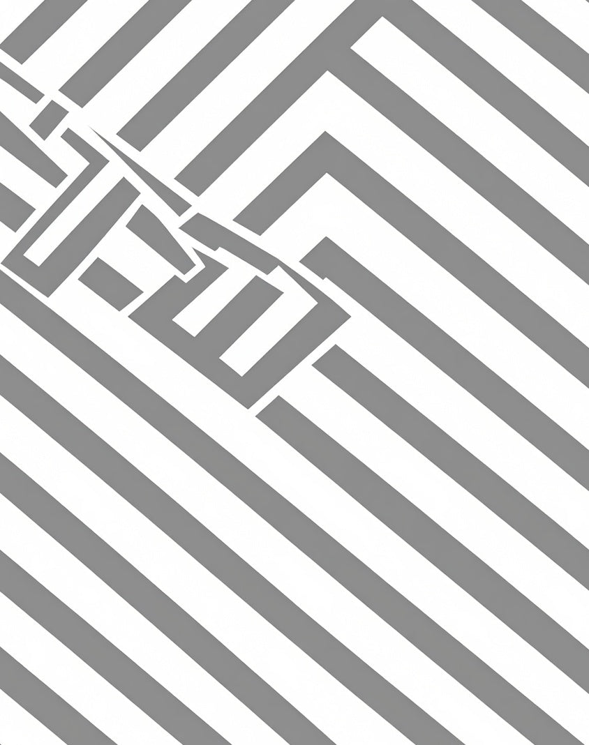 Gray Line Geometric Pattern Rug