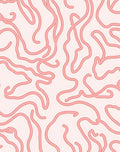 Pink Curving Abstract Pattern Rug