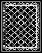 Classic Black White Diamond Pattern Rug