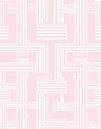 Soft Pink Geometric Maze Design Rug