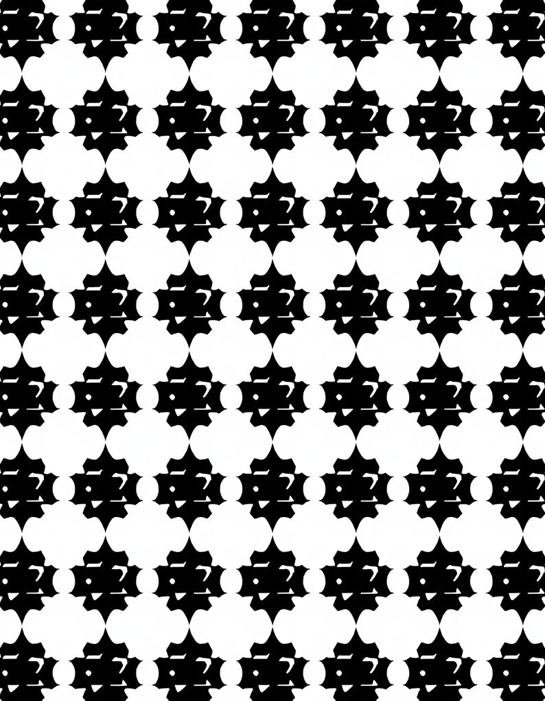 Black And White Star Pattern Design Rug