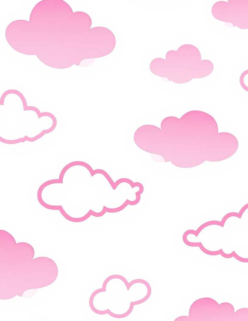 Pink Cloud Patterned Gentle Rug