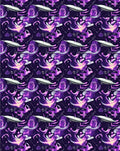 Vivid Purple Galaxy Swirl Pattern Rug