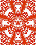 Vibrant Orange Radial Abstract Pattern Rug