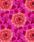 Bold Pink Floral Pattern Rug