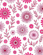 Bold Pink Floral Pattern Rug