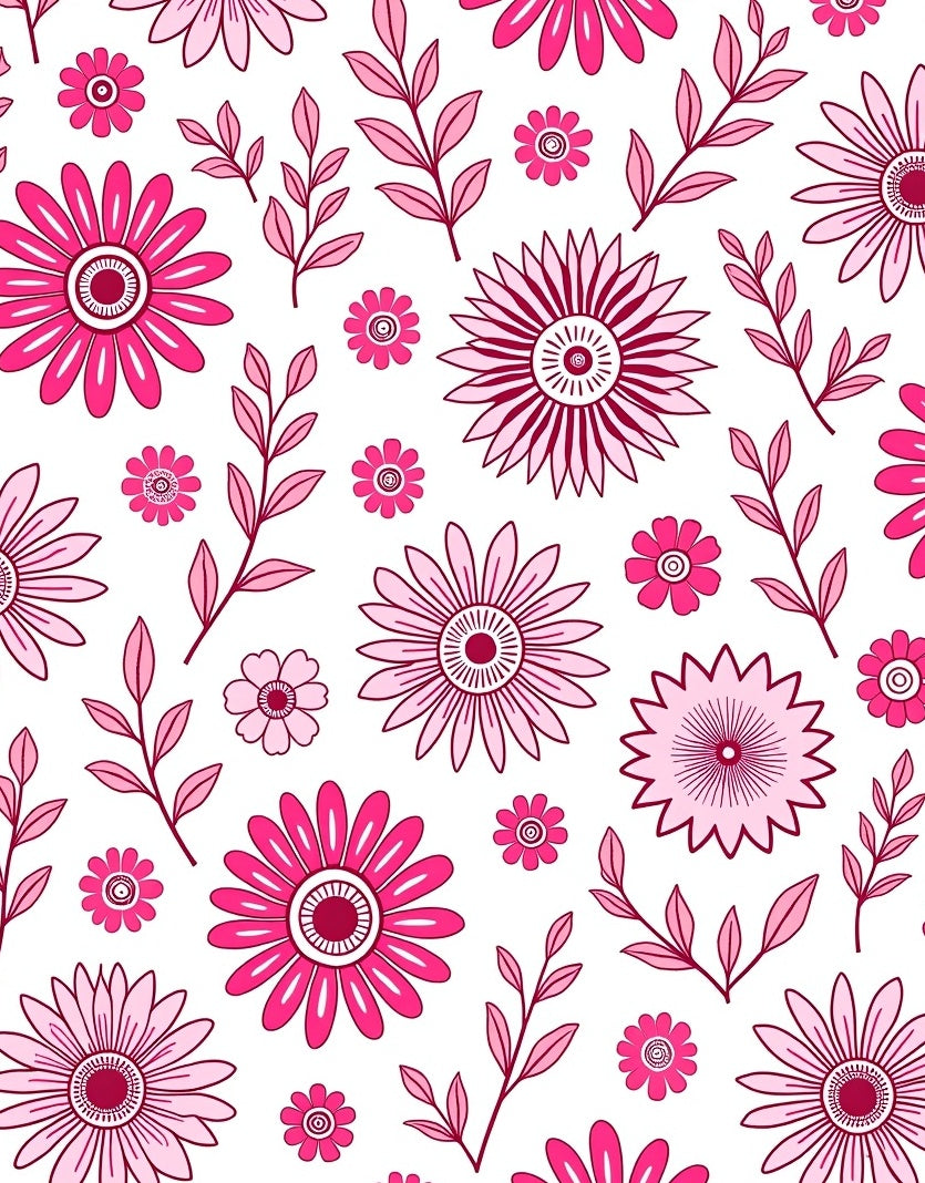 Bold Pink Floral Pattern Rug