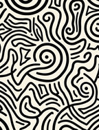 Abstract Swirl Graphic Pattern Rug