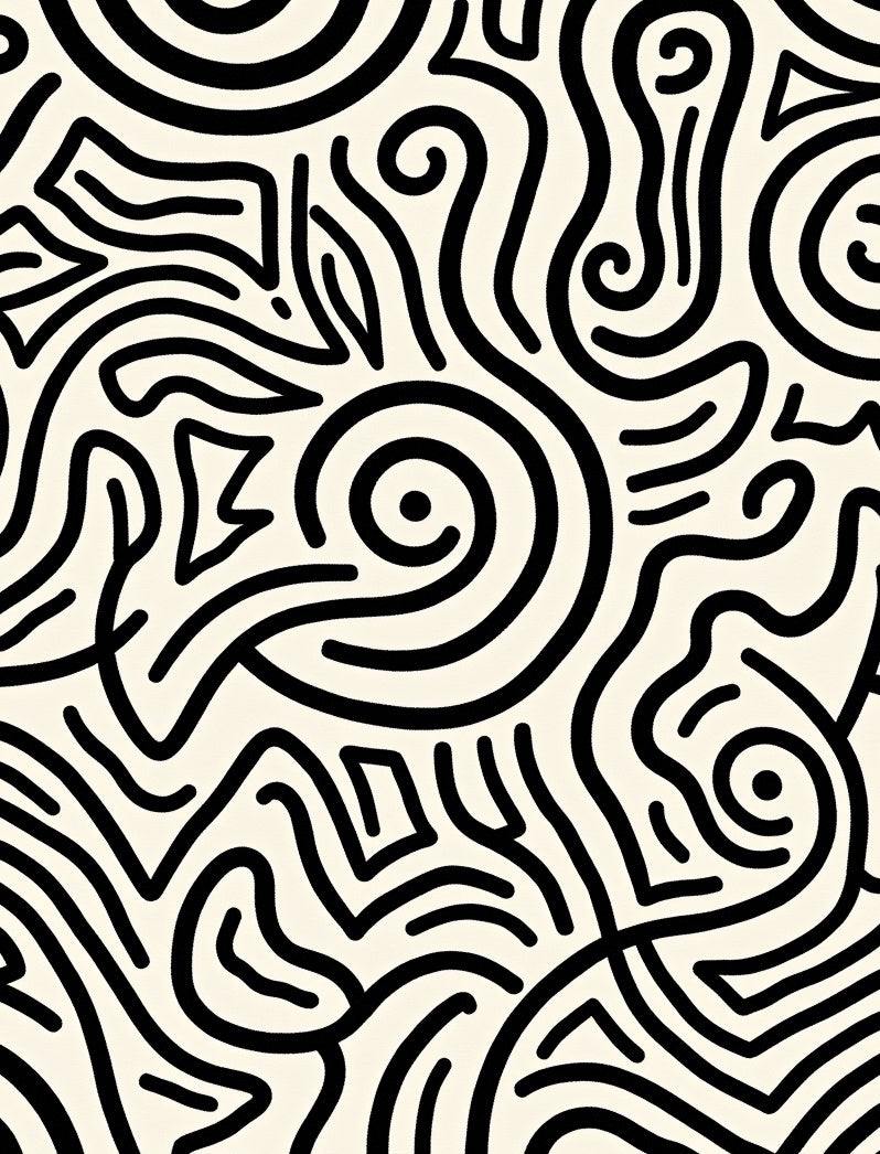 Abstract Swirl Graphic Pattern Rug