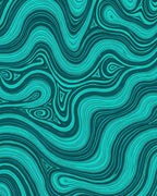 Teal Swirl Patterned Abstract Rug