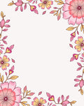 Pink Gold Floral Border Design Rug