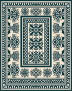 Ornate Floral Medallion Patterned Rug