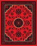 Traditional Red Black Floral Medallion Rug