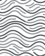 Monochrome Wavy Lines Art Rug