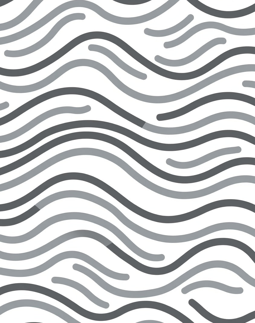 Monochrome Wavy Lines Art Rug