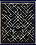 Black Geometric Lattice Line Art Rug