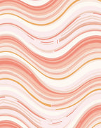 Marbled Wavy Striped Pastel Design Rug