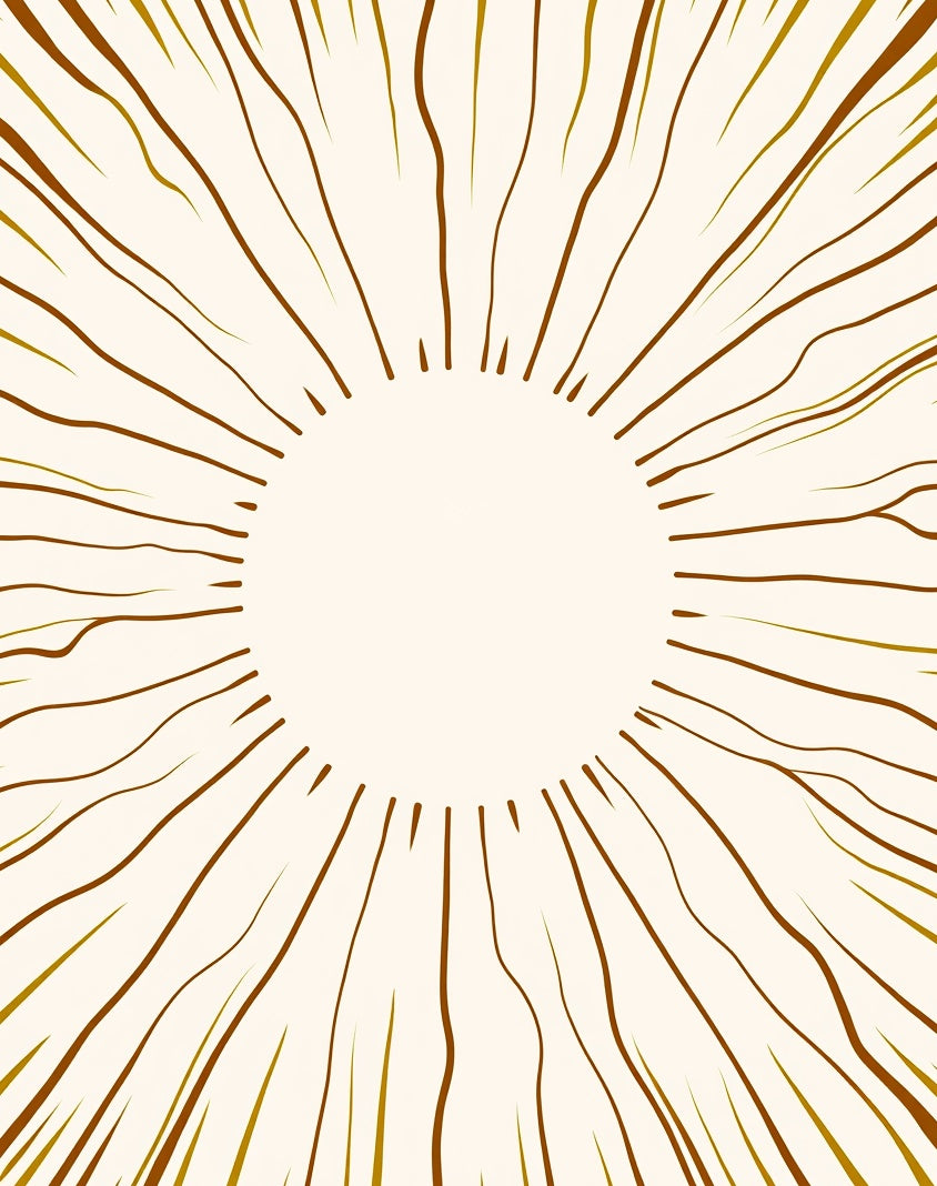 Organic Sunburst Abstract Lines Design Rug