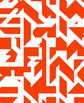 Bold Geometric Orange and White Abstract Rug
